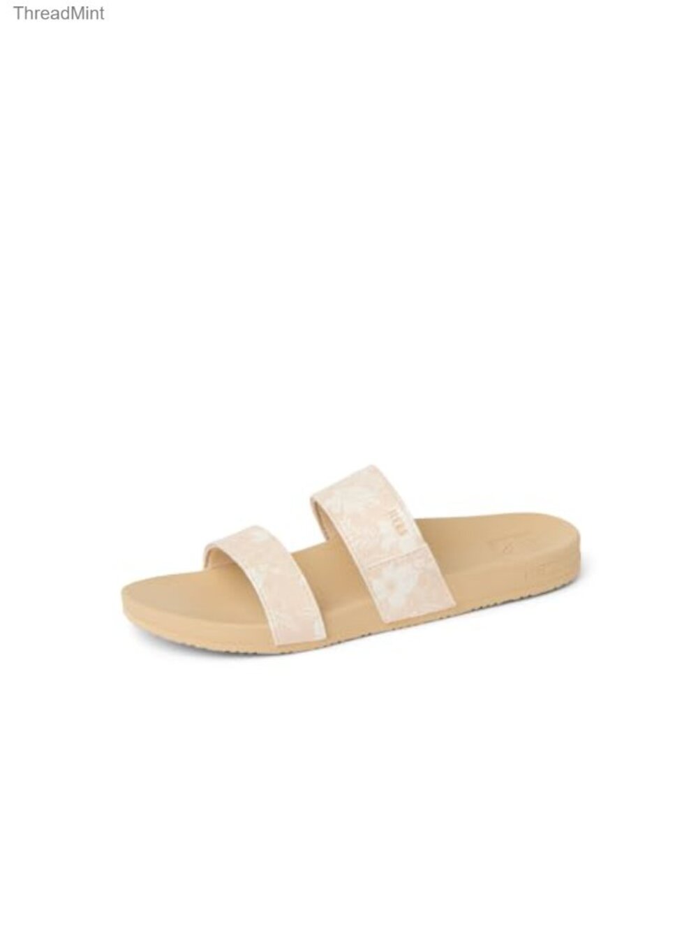 Big Kids Slide Sandals Double Strap Floral Vegan Leather